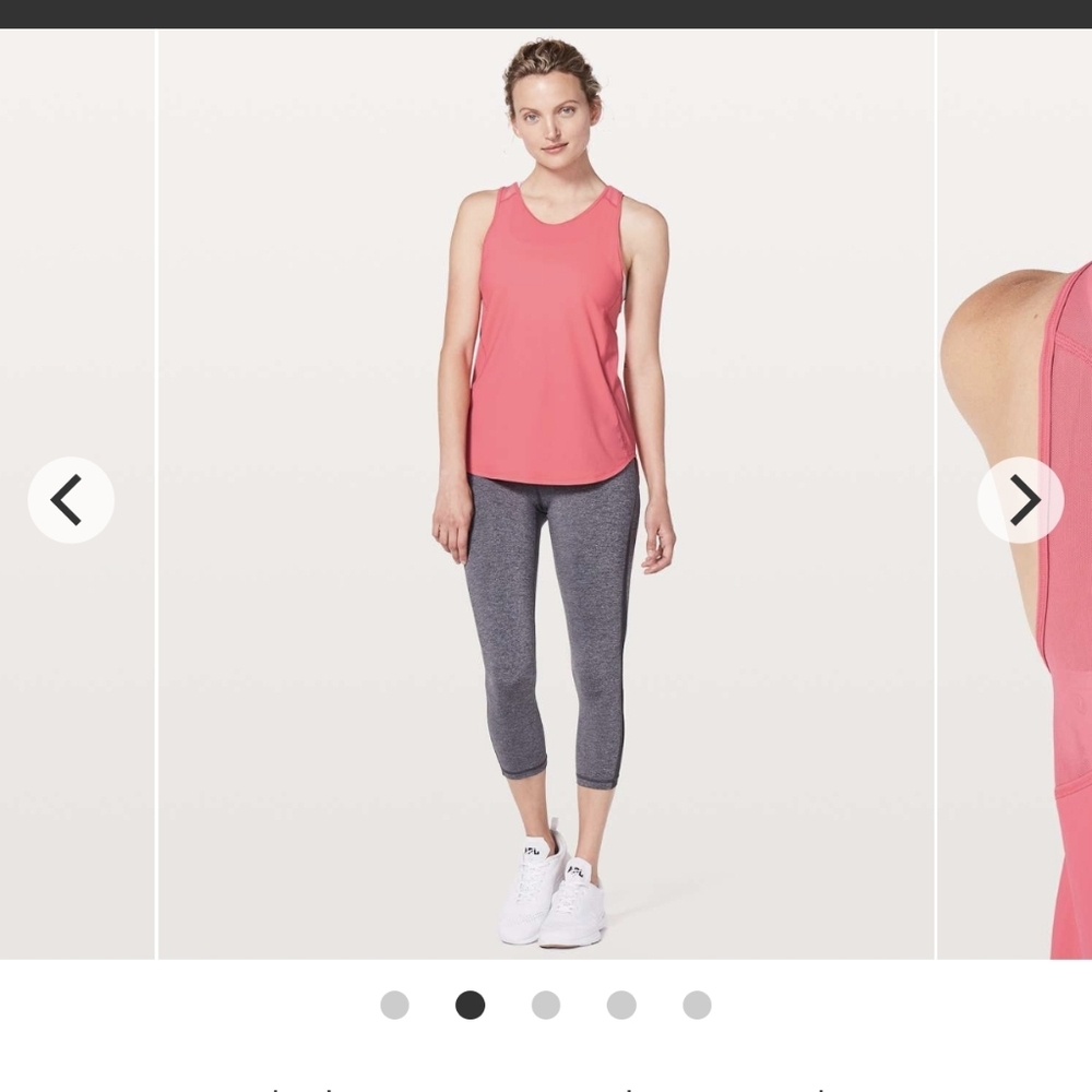 Lululemon Sculpt II Mesh Activewear Tank sz 10 Vermillion Rust Active UPF 50+